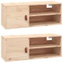 Armarios de pared 2 uds madera maciza de pino 80x30x30 cm
