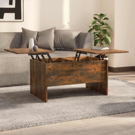 Mesa de centro madera de ingeniería roble ahumado 80x50x42,5 cm