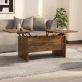 Mesa de centro madera de ingeniería roble ahumado 80x50x42,5 cm