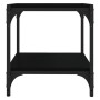Mueble para TV madera contrachapada y acero negro 40x33x41 cm