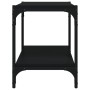 Mueble para TV madera contrachapada y acero negro 60x33x41 cm
