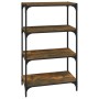 Estantería contrachapada y acero roble ahumado 60x33x100 cm en Librerías y estanterías | Comprar online en Foro24