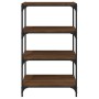 Estantería contrachapada y acero roble marrón 60x33x100 cm