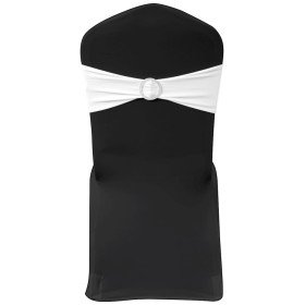 Moño decorativo elástico para sillas con hebilla 25 pzas Blanco Moño decorativo elástico para sillas con hebilla 25 pzas Blanco