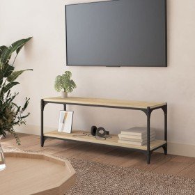 Mueble para TV contrachapada y acero roble Sonoma 100x33x41 cm Mueble para TV contrachapada y acero roble Sonoma 100x33x41 cm