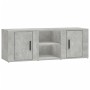 Mueble de TV madera contrachapada gris hormigón 100x31,5x35 cm
