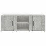 Mueble de TV madera contrachapada gris hormigón 100x31,5x35 cm