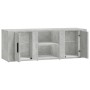 Mueble de TV madera contrachapada gris hormigón 100x31,5x35 cm