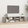 Mueble TV 2 uds madera contrachapada gris hormigón 80x31,5x36cm