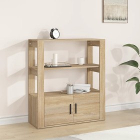 Aparador madera contrachapada color roble Sonoma 80x30x90 cm Aparador madera contrachapada color roble Sonoma 80x30x90 cm