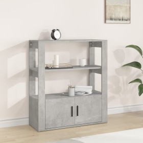 Aparador de madera contrachapada gris hormigón 80x30x90 cm Aparador de madera contrachapada gris hormigón 80x30x90 cm
