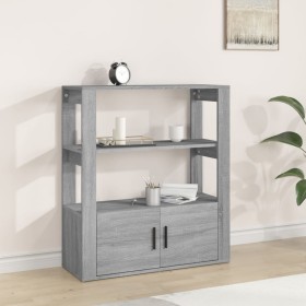 Aparador de madera contrachapada gris Sonoma 80x30x90 cm Aparador de madera contrachapada gris Sonoma 80x30x90 cm