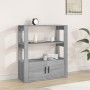 Aparador de madera contrachapada gris Sonoma 80x30x90 cm en Aparadores | Comprar online en Foro24
