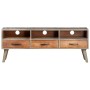 Mueble para TV madera maciza de mango rugosa gris 130x35x51 cm de vidaXL, Muebles TV - Ref: Foro24-321805, Precio: 184,73 €, ...