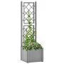 Flowerbed with trellis and gray automatic irrigation system by vidaXL, Pots and planters - Ref: Foro24-317577, Price: 101,70 ...