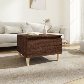Mesa auxiliar madera contrachapada roble marrón 50x46x35 cm en Mesas auxiliares | Comprar online en Foro24