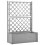 Flowerbed with trellis and gray automatic irrigation system by vidaXL, Pots and planters - Ref: Foro24-317578, Price: 149,74 ...