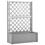 Flowerbed with trellis and gray automatic irrigation system by vidaXL, Pots and planters - Ref: Foro24-317578, Price: 146,97 ...