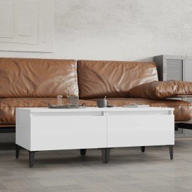 Mesas auxiliares 2 uds contrachapada blanco brillo 50x46x35 cm Mesas auxiliares 2 uds contrachapada blanco brillo 50x46x35 cm