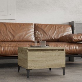 Mesa auxiliar madera contrachapada roble Sonoma 50x46x35 cm Mesa auxiliar madera contrachapada roble Sonoma 50x46x35 cm