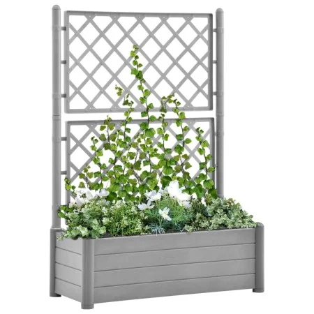 Stone gray PP trellis planter 100x43x142 cm by vidaXL, Pots and planters - Ref: Foro24-317582, Price: 135,34 €, Discount: %