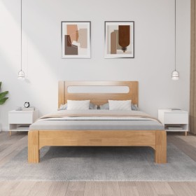 Mesitas de noche 2 uds madera contrachapada blanco 50x46x50 cm Mesitas de noche 2 uds madera contrachapada blanco 50x46x50 cm