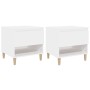 Mesitas de noche 2 uds madera contrachapada blanco 50x46x50 cm