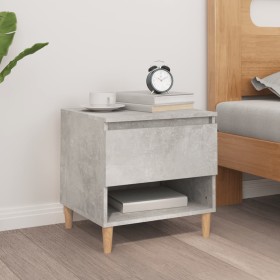 Mesita de noche madera contrachapada gris hormigón 50x46x50 cm Mesita de noche madera contrachapada gris hormigón 50x46x50 cm