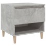 Mesita de noche madera contrachapada gris hormigón 50x46x50 cm