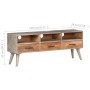 TV-Schrank aus massivem, rauem Mangoholz, grau, 130 x 35 x 51 cm von vidaXL, TV-Möbel - Ref: Foro24-321805, Preis: 184,82 €, ...