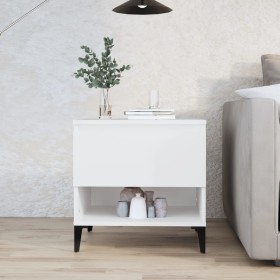 Mesa auxiliar madera contrachapada blanco 50x46x50 cm Mesa auxiliar madera contrachapada blanco 50x46x50 cm