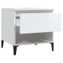 Mesas auxiliares 2 uds contrachapada blanco brillo 50x46x50 cm