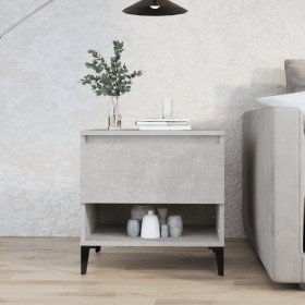 Mesa auxiliar de madera contrachapada gris hormigón 50x46x50 cm Mesa auxiliar de madera contrachapada gris hormigón 50x46x50 cm