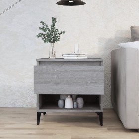 Mesa auxiliar de madera contrachapada gris Sonoma 50x46x50 cm Mesa auxiliar de madera contrachapada gris Sonoma 50x46x50 cm