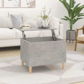 Mesa de centro madera contrachapada gris hormigón 60x44,5x45 cm Mesa de centro madera contrachapada gris hormigón 60x44,5x45 cm