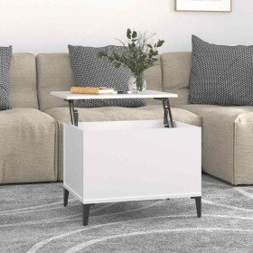 Mesa de centro madera contrachapada blanco 60x44,5x45 cm Mesa de centro madera contrachapada blanco 60x44,5x45 cm