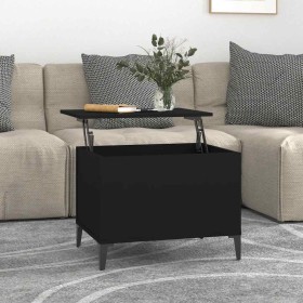 Mesa de centro madera contrachapada negro 60x44,5x45 cm Mesa de centro madera contrachapada negro 60x44,5x45 cm