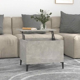 Mesa de centro madera contrachapada gris hormigón 60x44,5x45 cm Mesa de centro madera contrachapada gris hormigón 60x44,5x45 cm