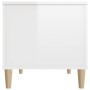 Mesa de centro madera contrachapada blanco brillo 90x44,5x45 cm