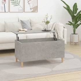 Mesa de centro madera contrachapada gris hormigón 90x44,5x45 cm Mesa de centro madera contrachapada gris hormigón 90x44,5x45 cm