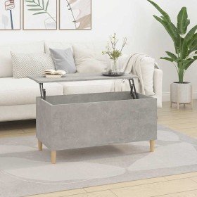 Mesa de centro madera contrachapada gris hormigón 90x44,5x45 cm Mesa de centro madera contrachapada gris hormigón 90x44,5x45 cm