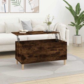Mesa de centro madera contrachapada roble ahumado 90x44,5x45 cm Mesa de centro madera contrachapada roble ahumado 90x44,5x45 cm