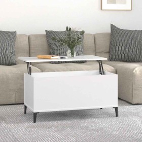 Mesa de centro madera contrachapada blanco 90x44,5x45 cm