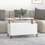 Mesa de centro madera contrachapada blanco 90x44,5x45 cm
