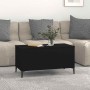Mesa de centro madera contrachapada negro 90x44,5x45 cm