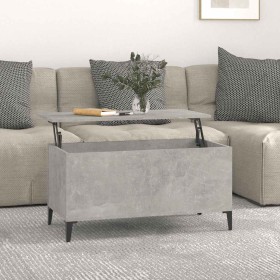 Mesa de centro madera contrachapada gris hormigón 90x44,5x45 cm Mesa de centro madera contrachapada gris hormigón 90x44,5x45 cm