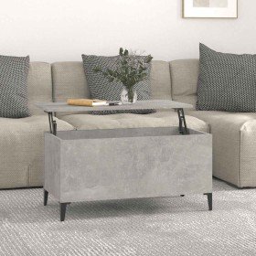 Mesa de centro madera contrachapada gris hormigón 90x44,5x45 cm Mesa de centro madera contrachapada gris hormigón 90x44,5x45 cm