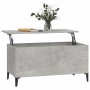 Mesa de centro madera contrachapada gris hormigón 90x44,5x45 cm
