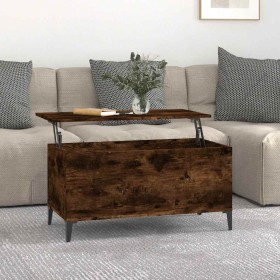Mesa de centro madera contrachapada roble ahumado 90x44,5x45 cm Mesa de centro madera contrachapada roble ahumado 90x44,5x45 cm