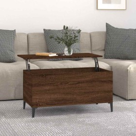 Mesa de centro madera contrachapada roble marrón 90x44,5x45 cm Mesa de centro madera contrachapada roble marrón 90x44,5x45 cm